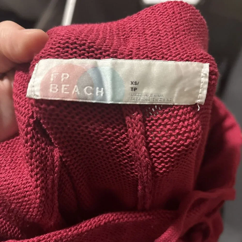 Free People Xs  Knit Pants Women Wide Leg  Beach Boho Fit Bottom